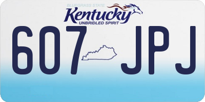 KY license plate 607JPJ