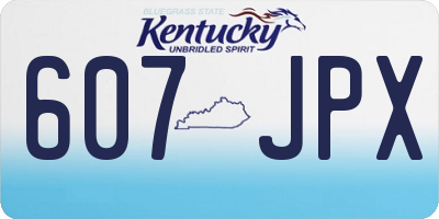 KY license plate 607JPX
