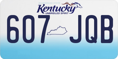 KY license plate 607JQB