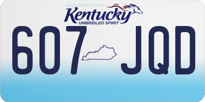 KY license plate 607JQD
