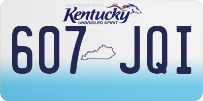 KY license plate 607JQI