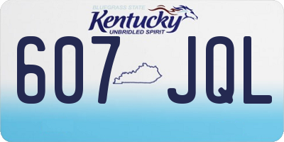 KY license plate 607JQL