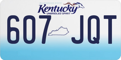 KY license plate 607JQT