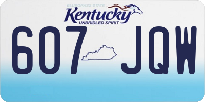 KY license plate 607JQW