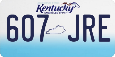 KY license plate 607JRE