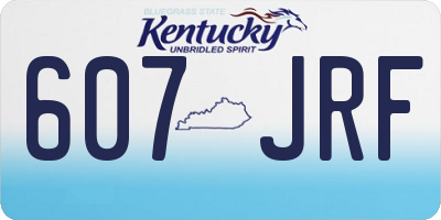 KY license plate 607JRF
