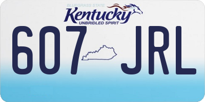 KY license plate 607JRL