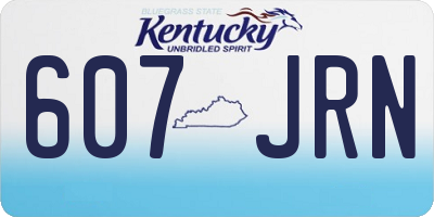KY license plate 607JRN