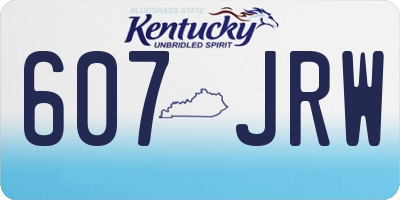 KY license plate 607JRW