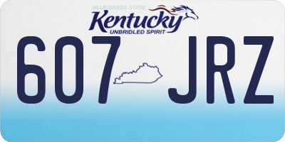 KY license plate 607JRZ