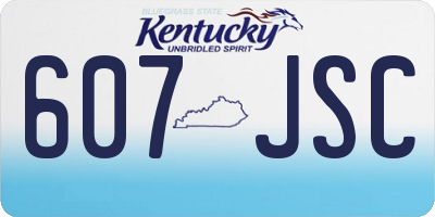 KY license plate 607JSC