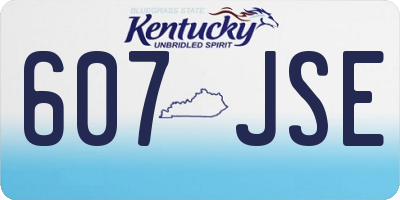 KY license plate 607JSE