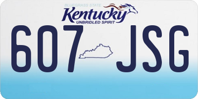 KY license plate 607JSG