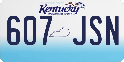 KY license plate 607JSN