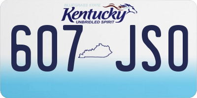 KY license plate 607JSO