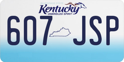KY license plate 607JSP