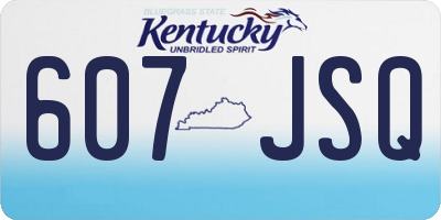 KY license plate 607JSQ