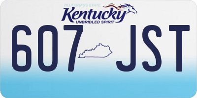 KY license plate 607JST