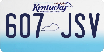 KY license plate 607JSV