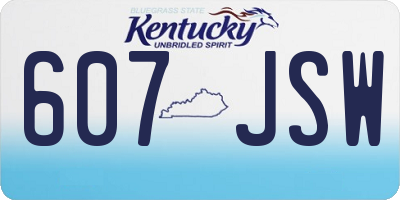 KY license plate 607JSW