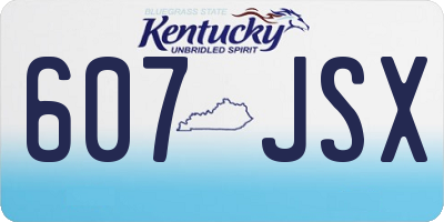 KY license plate 607JSX