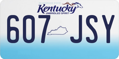KY license plate 607JSY