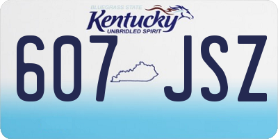 KY license plate 607JSZ