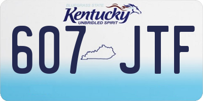 KY license plate 607JTF
