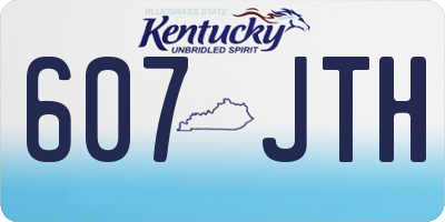 KY license plate 607JTH