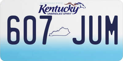 KY license plate 607JUM