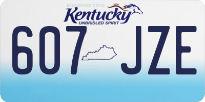 KY license plate 607JZE