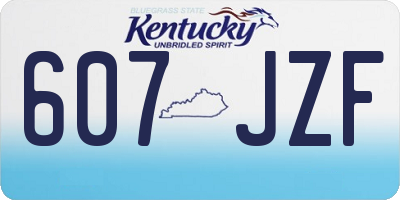 KY license plate 607JZF