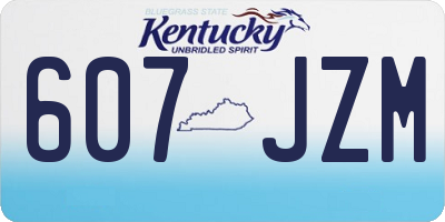 KY license plate 607JZM