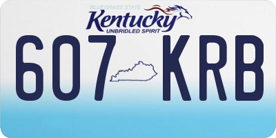 KY license plate 607KRB