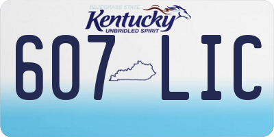 KY license plate 607LIC