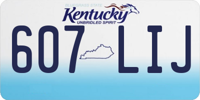 KY license plate 607LIJ