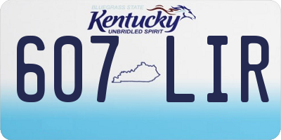 KY license plate 607LIR