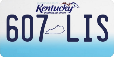 KY license plate 607LIS