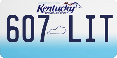KY license plate 607LIT