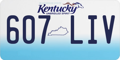 KY license plate 607LIV