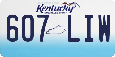 KY license plate 607LIW