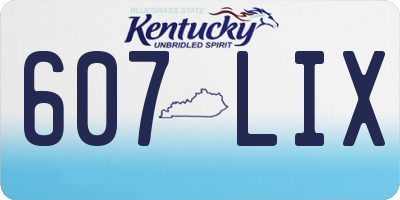 KY license plate 607LIX
