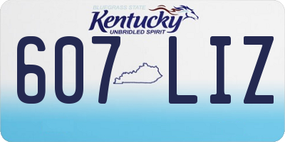 KY license plate 607LIZ