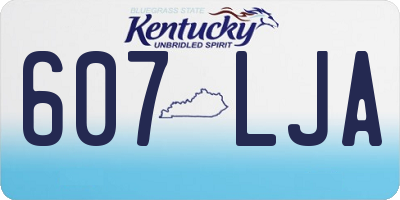 KY license plate 607LJA