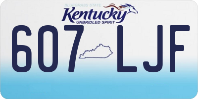 KY license plate 607LJF