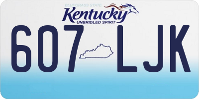 KY license plate 607LJK