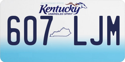 KY license plate 607LJM