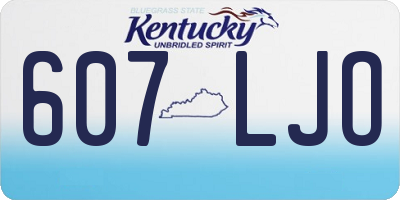 KY license plate 607LJO