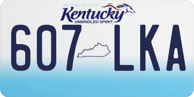 KY license plate 607LKA