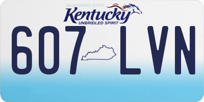 KY license plate 607LVN